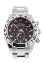 Rolex Cosmography Daytona Black Arabic Dial Oyster Bracelet 18K White Gold Mens Watch 116509